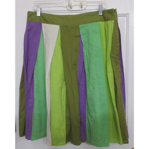 Women's Skirt ST.MARTINS Flared Size L Fold Cotton Pleated Lined Scandinavia